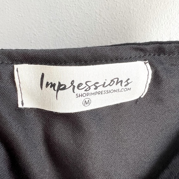 Impressions Size M Halter Style V Neck Little Black Dress - Picture 5 of 5